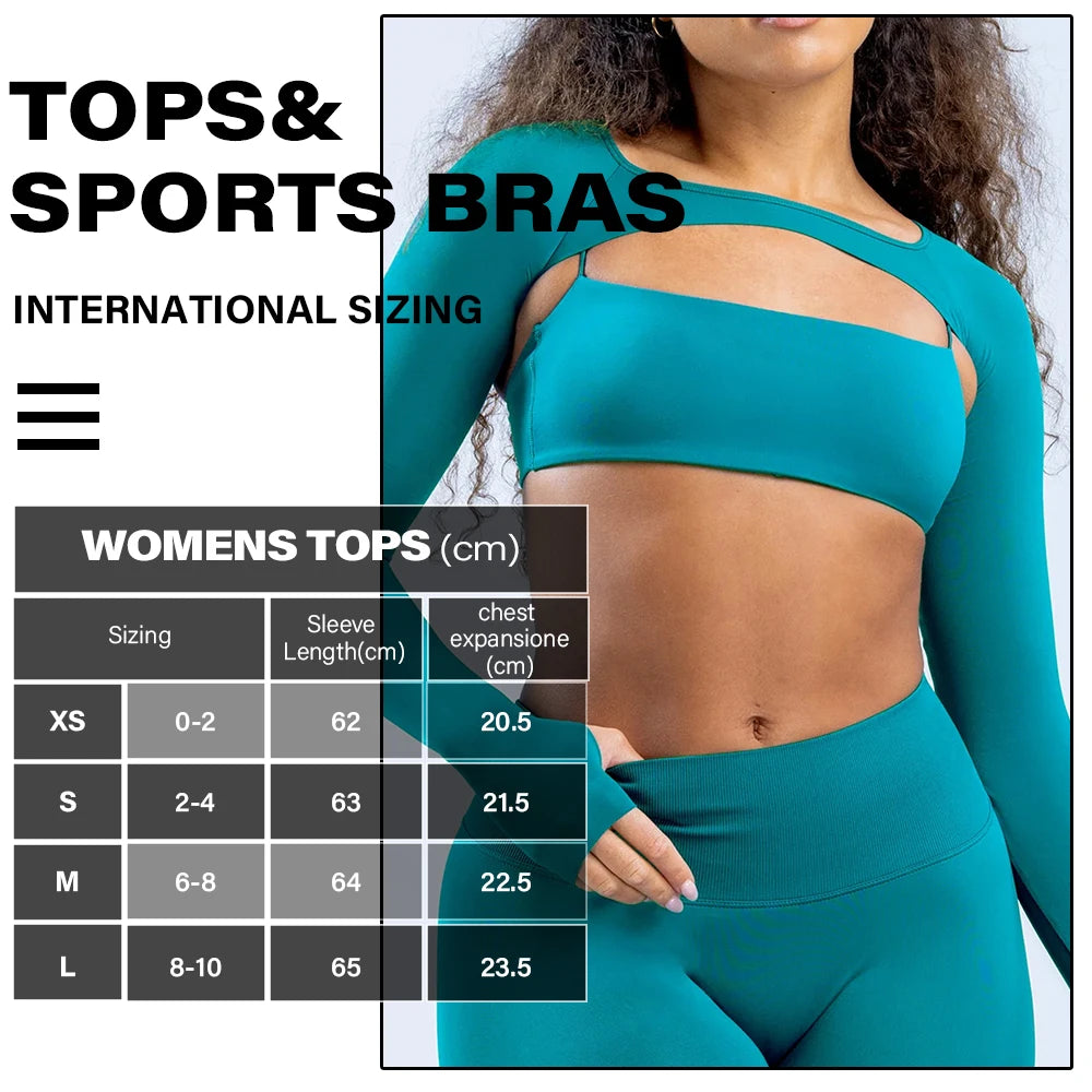 Ensemble 3pcs sans couture femme fitness élastique respirant haussement d’épaules sports à manches longues (ne contient pas de soutien-gorge) | Fitness Femme