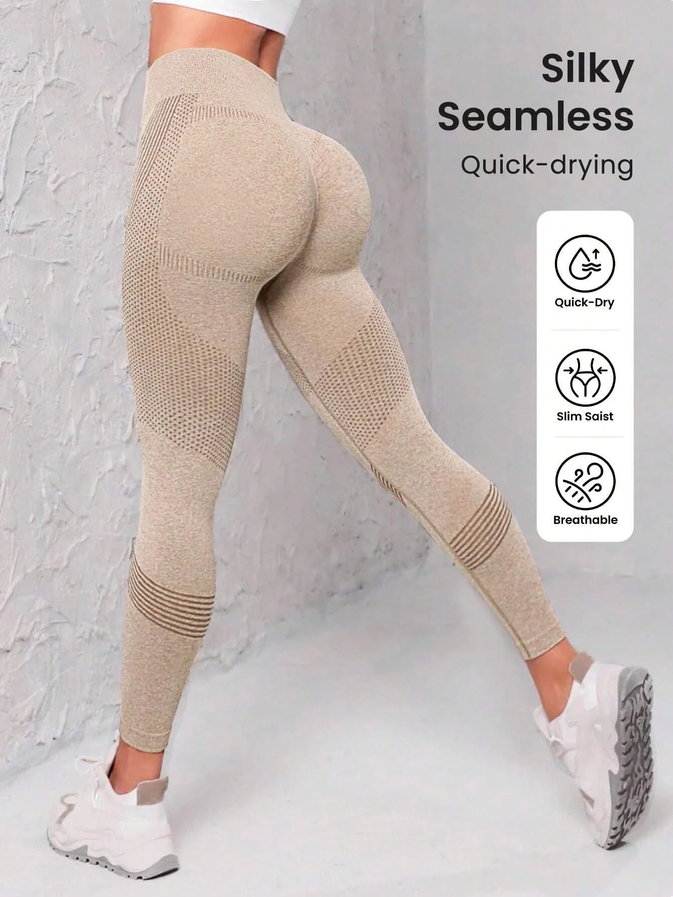 Leggings de sport à taille large sans couture pour femmes