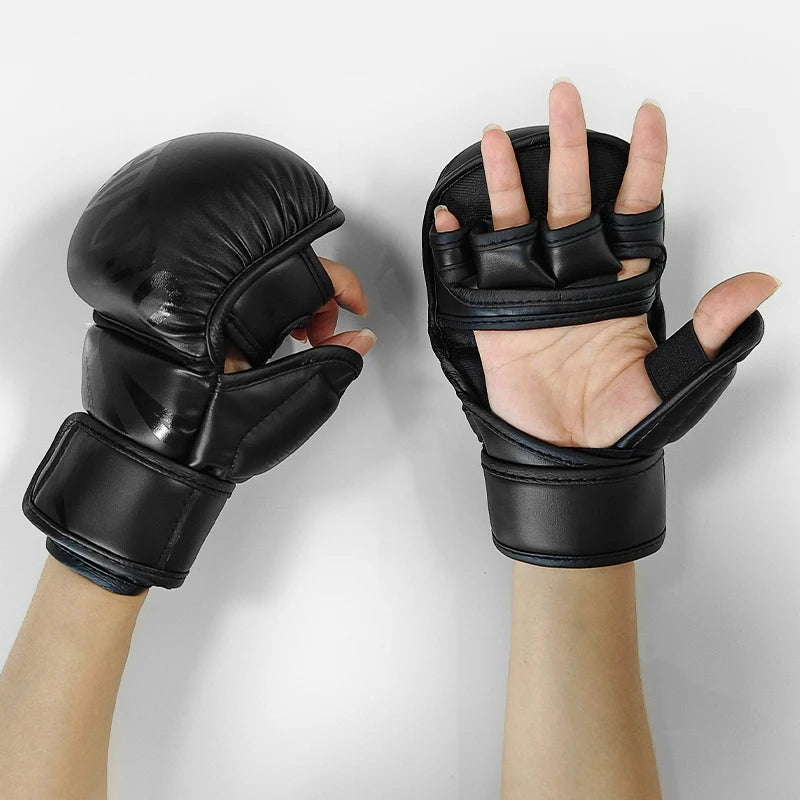 Gants de combat demi-doigt Pur Cuir | MMA - Boxe - Muay Thai |Accessoires C