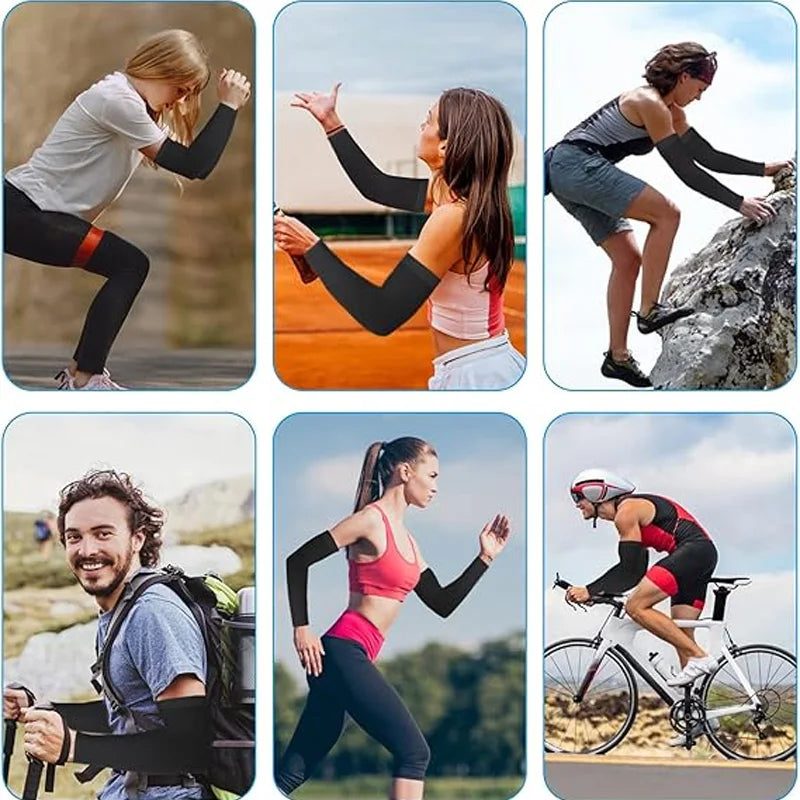Manchons de protection solaire Ice Silk – Matériau en nylon, SPF 50+, haute respirabilité, blocage UV 99 %+ pour le cyclisme et le sport