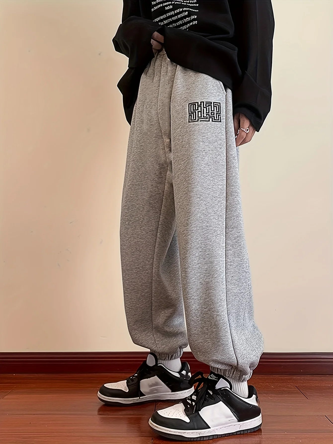 Pantalons décontractés à la mode pour hommes - pantalons de survêtement amples, adaptés à un usage quotidien toutes saisons - lavé à la machine, antiadhésif, respirant f
