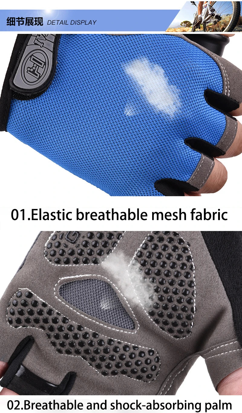 Gants de sport respirants UNISEXE, accessoire d'entraînement sans doigts