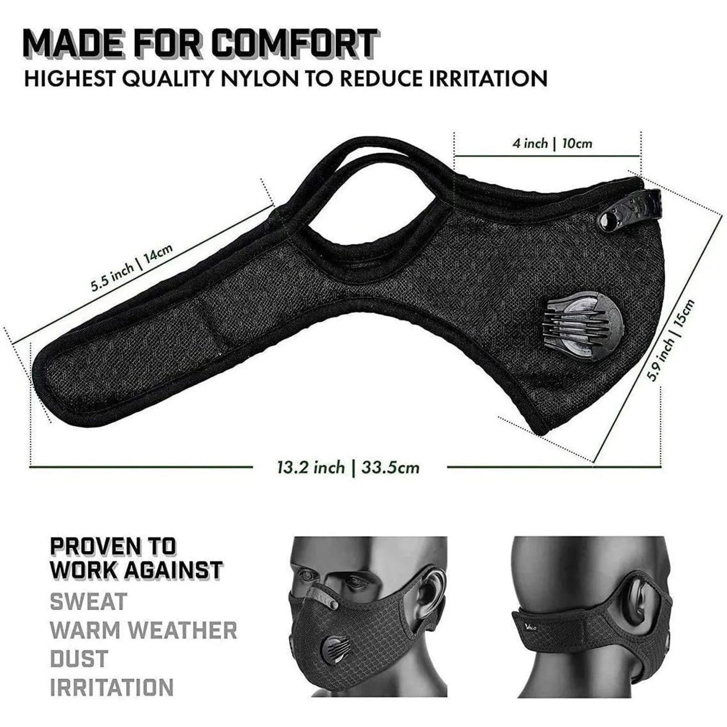 Masque à Valve respiratoire, masque antibuée et anti-poussière, filtre PM2.5, masque au charbon actif, masque de sport de plein air, cyclisme, moto