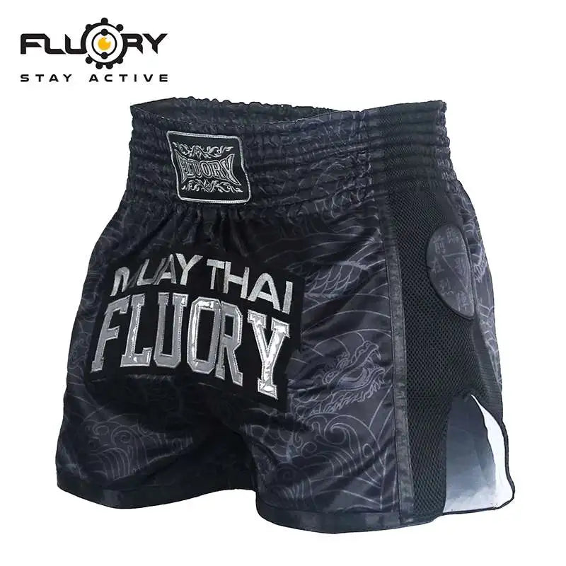 FLUORY Style Muay Thai Short Imprimer Free Combat Arts Martiaux Mixtes Boxe Entraînement Match
