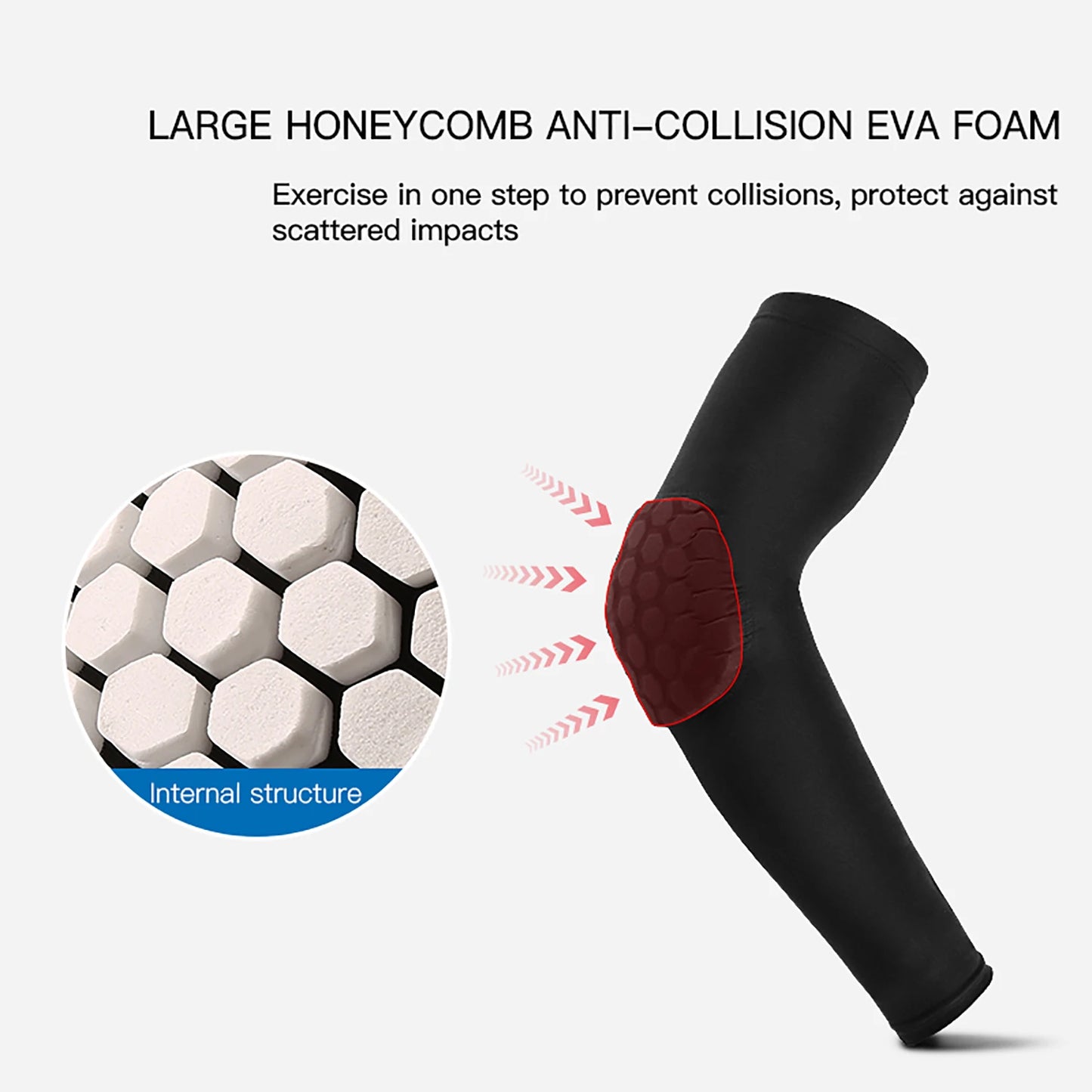 Protection du coude de sport en nid d'abeille, 2 pièces, Anti-collision, Protection de la pression, manchon du bras, basket-ball, cyclisme, équipement de Protection pour le Fitness