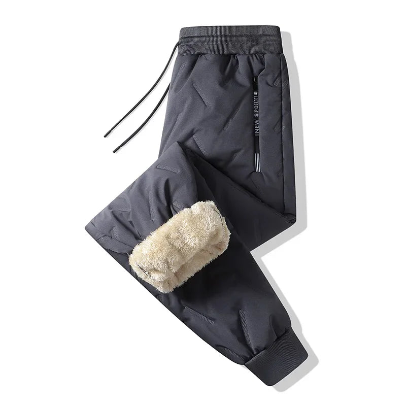 Pantalon de survêtement doublé polaire épais en peluche pour femmes, jambes droites, imperméable, coupe-vent, vêtements d'extérieur, thermiques, nouvelle collection