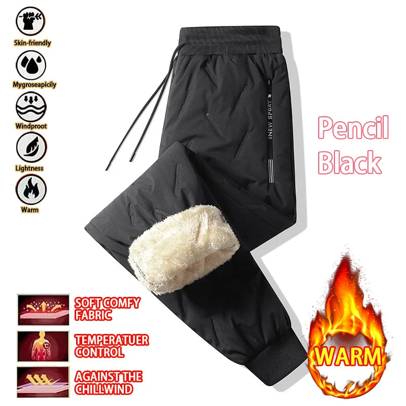 Pantalon de survêtement doublé polaire épais en peluche pour femmes, jambes droites, imperméable, coupe-vent, vêtements d'extérieur, thermiques, nouvelle collection