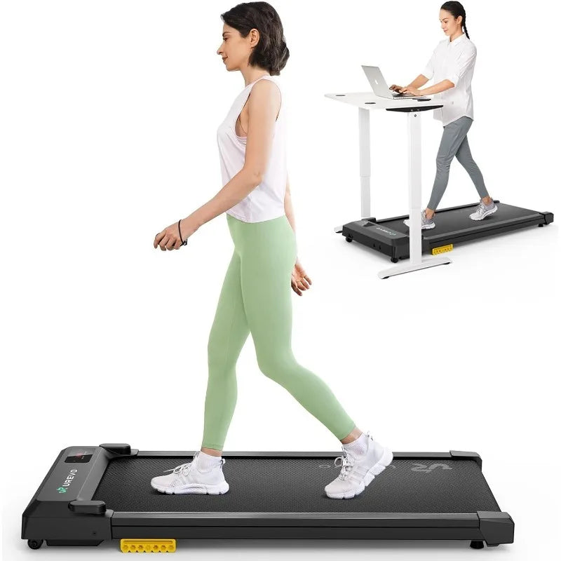 UREVO Tapis de marche intelligent, tapis roulant compact sous le bureau avec double absorption des chocs, fonctionnement silencieux, application d'entraînement