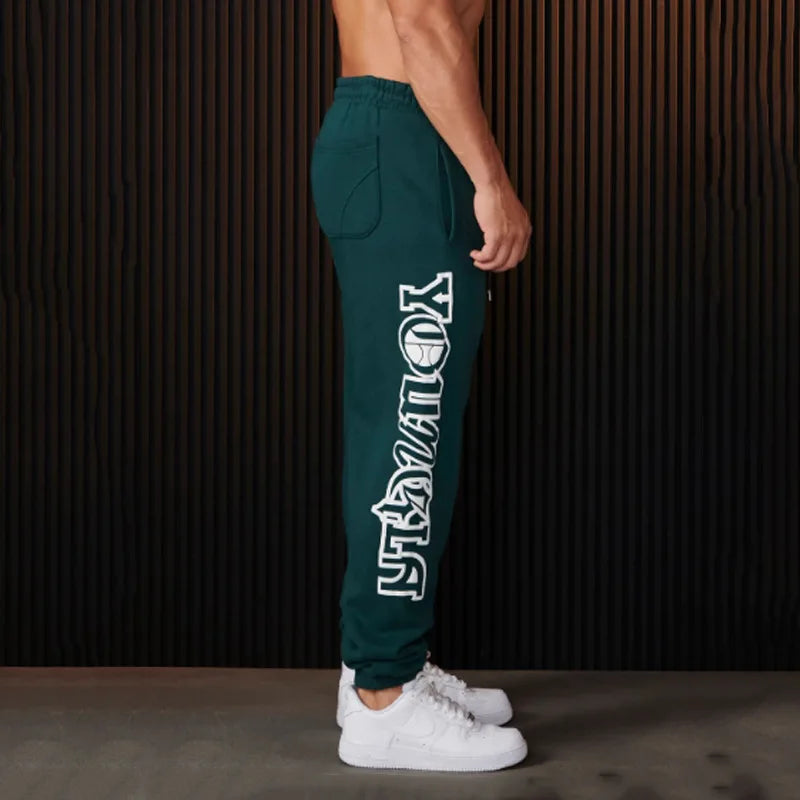 Pantalons de survêtement sport fitness pantalon décontracté coton imprimé stretch polyvalent