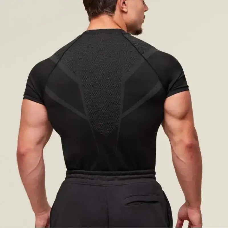 T-Shirt de sport requin pour hommes, haute élasticité, séchage rapide, serré, Fitness, entraînement, respirant, été, gymnastique, tendance, marque