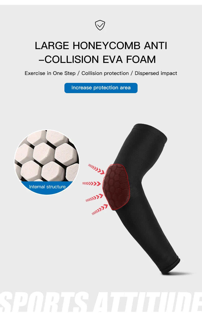 Protection du coude de sport en nid d'abeille, 2 pièces, Anti-collision, Protection de la pression, manchon du bras, basket-ball, cyclisme, équipement de Protection pour le Fitness