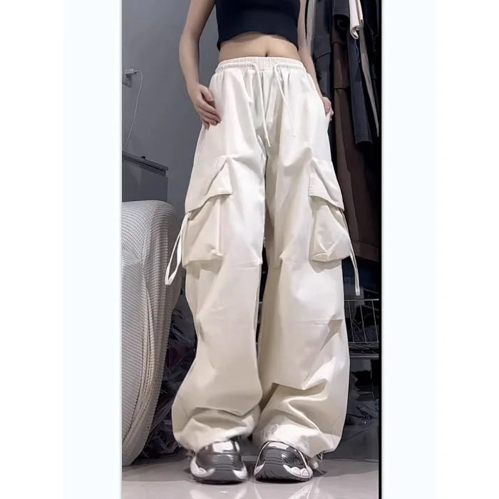 Pantalon Cargo rétro pour femmes, mode Streetwear, taille haute, mince, décontracté, pantalon de sport Harajuku, vêtements pour femmes