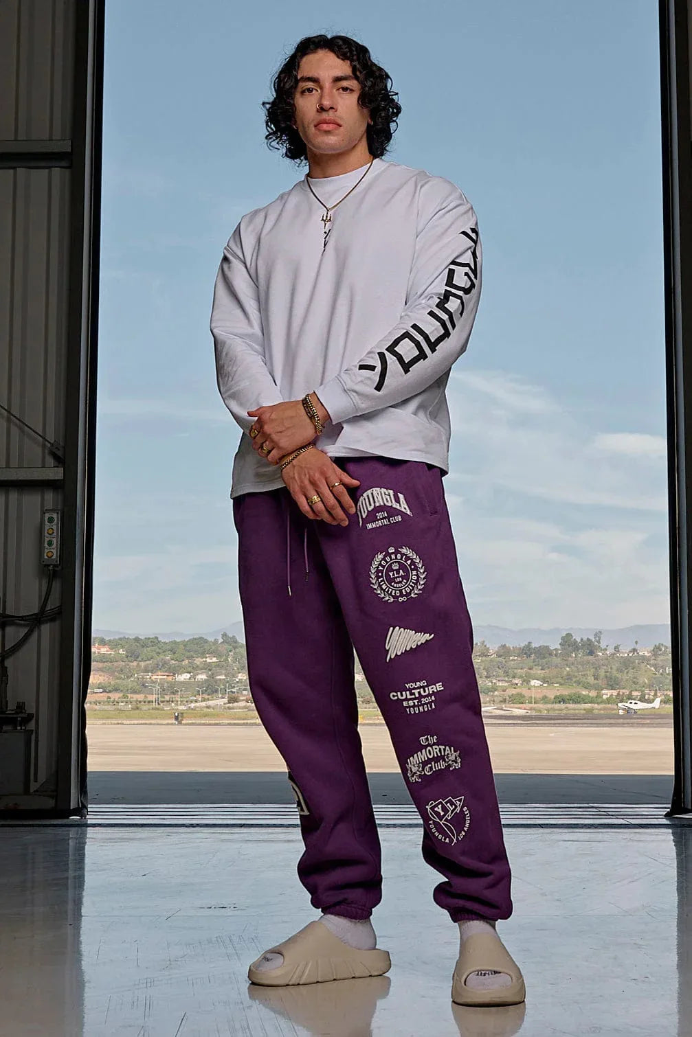 Pantalons de survêtement sport fitness pantalon décontracté coton imprimé stretch polyvalent
