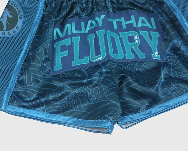 FLUORY Style Muay Thai Short Imprimer Free Combat Arts Martiaux Mixtes Boxe Entraînement Match