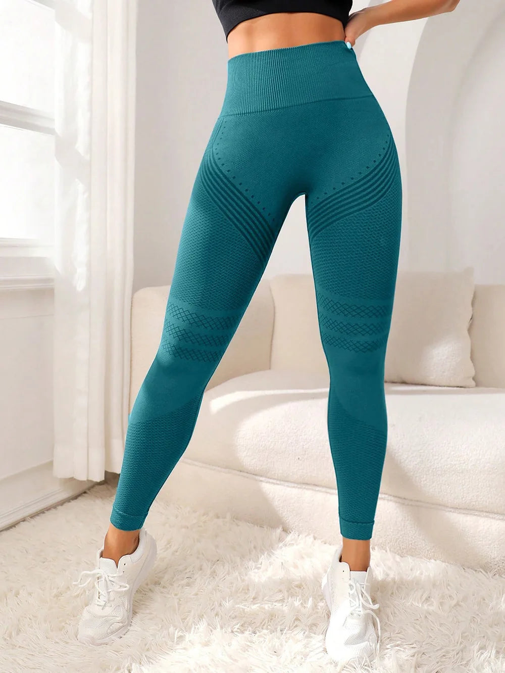 Pantalon de sport avec lignes sexy pour femme, pantalon de fitness élastique, pantalon serré, taille haute, levage des fesses, course à pied, yoga