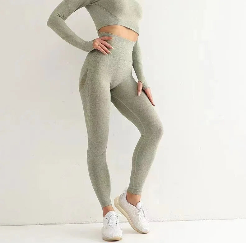 Leggings Taille haute Élastique Solide Yoga Jogging Séchage rapide Push Up Slim Pants | Fitness Femme