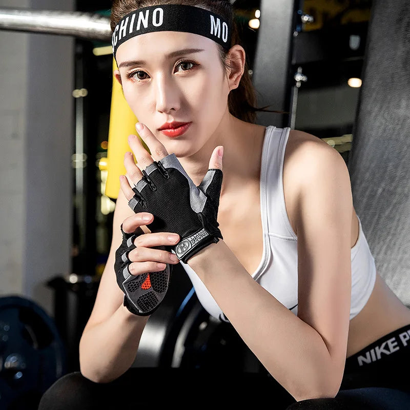 Gants de sport respirants UNISEXE, accessoire d'entraînement sans doigts