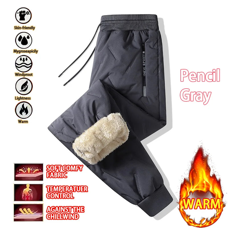 Pantalon de survêtement doublé polaire épais en peluche pour femmes, jambes droites, imperméable, coupe-vent, vêtements d'extérieur, thermiques, nouvelle collection