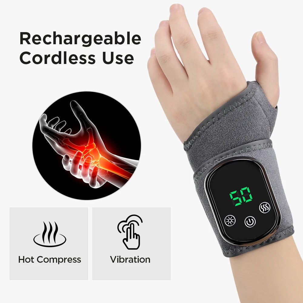 Coussin chauffant sans fil pour cheville, Massage par Vibration électrique, enveloppe chauffante pour les mains, pour poignet et cheville, attelle chauffante Rechargeable