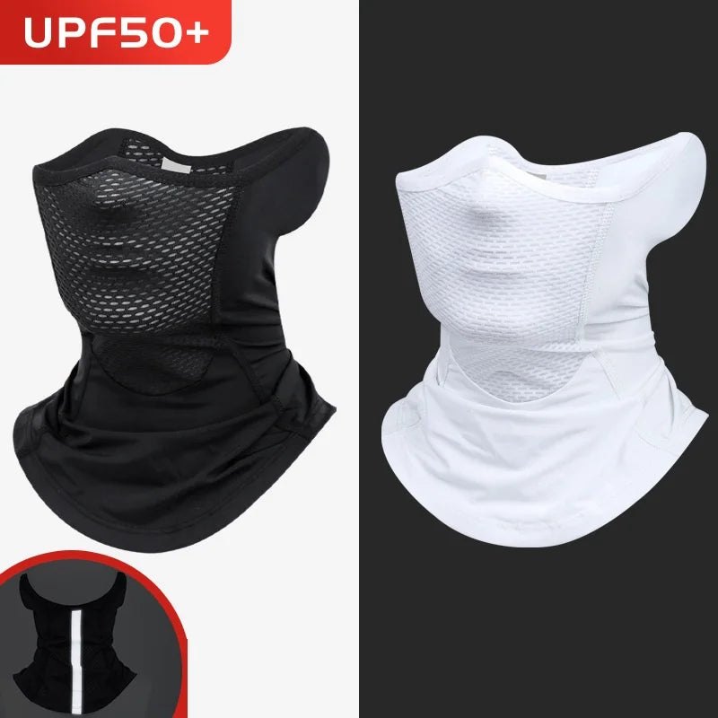 Offre spéciale UPF 50 + soie glacée Sports de plein air cache-cou crème solaire moto cyclisme demi-masque