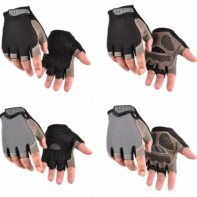 Gants de sport respirants UNISEXE, accessoire d'entraînement sans doigts