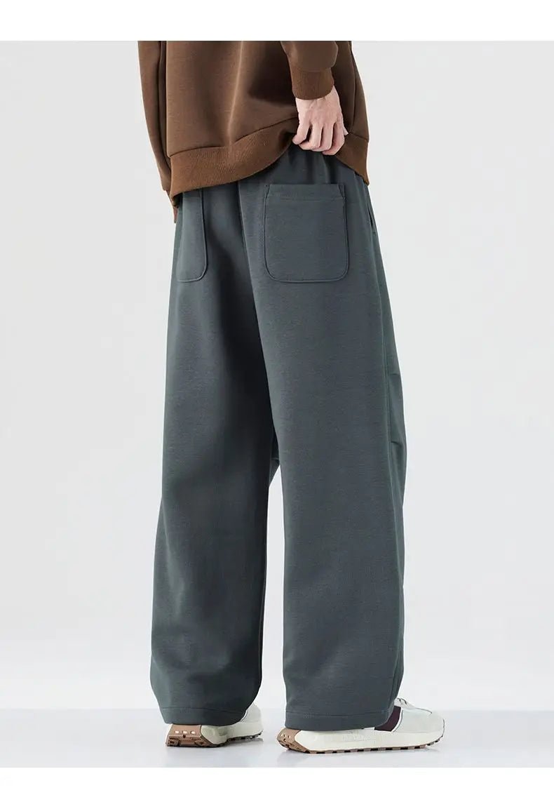 Baggy Fit hommes Decontracté pantalon automne hiver jambe droite ouest pantalon confortable drapé japonais rétro casual pantalon nouveau