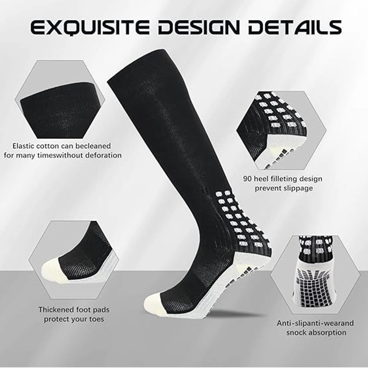 Chaussettes antidérapantes pour football/basket-ball/hockey 1/2 paires | Vetement SE