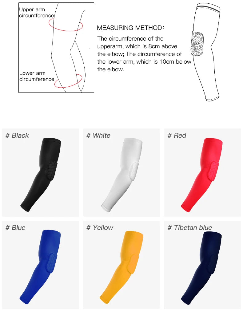 Protection du coude de sport en nid d'abeille, 2 pièces, Anti-collision, Protection de la pression, manchon du bras, basket-ball, cyclisme, équipement de Protection pour le Fitness