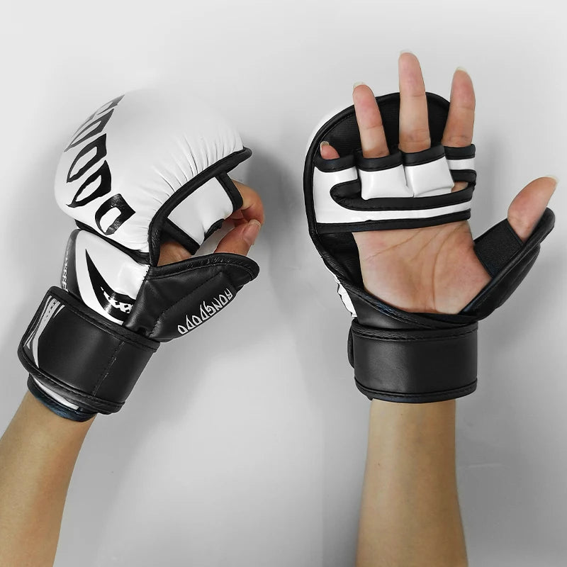 Gants de combat demi-doigt Pur Cuir | MMA - Boxe - Muay Thai |Accessoires C