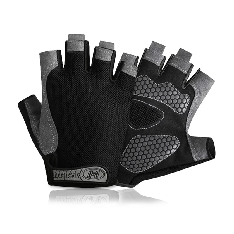 Gants de sport respirants UNISEXE, accessoire d'entraînement sans doigts