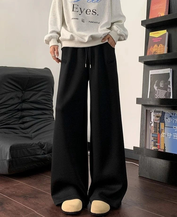 Pantalon à jambes larges pantalons de survêtement pour hommes Cool tendance offres automne hiver liquidation vente mode élégant rétro plaine homme pantalons de sport