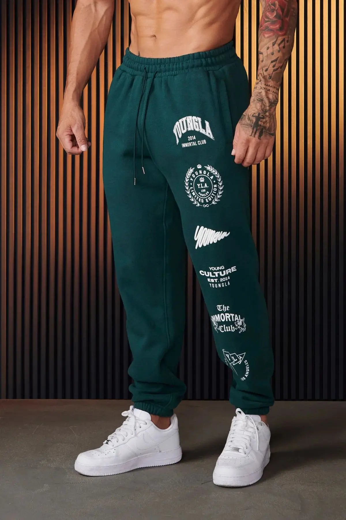 Pantalons de survêtement sport fitness pantalon décontracté coton imprimé stretch polyvalent