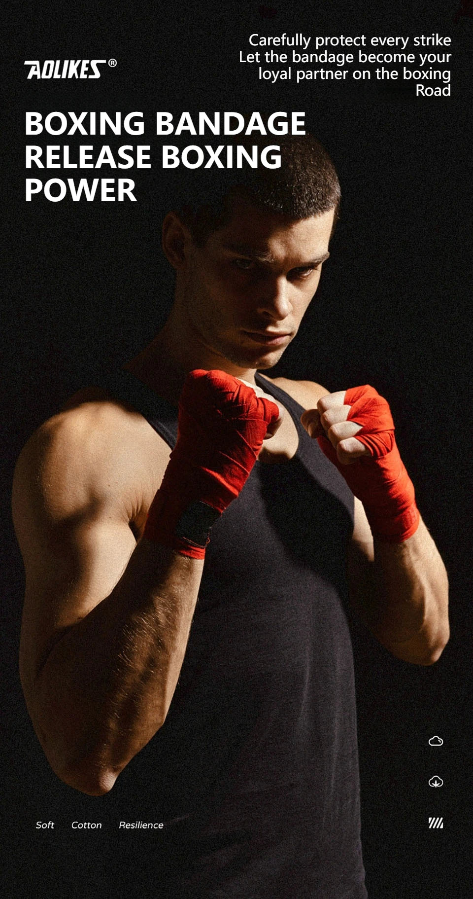 Bandage Boxing for Combat Protect 1.5M 3M 5M | Muay Thai - Wrist Wraps - Boxing - Kickboxing - Hand Wrap | Accessoires C