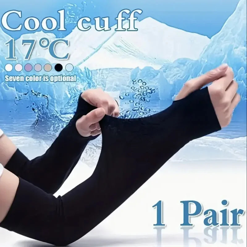 Manchons de protection solaire Ice Silk – Matériau en nylon, SPF 50+, haute respirabilité, blocage UV 99 %+ pour le cyclisme et le sport