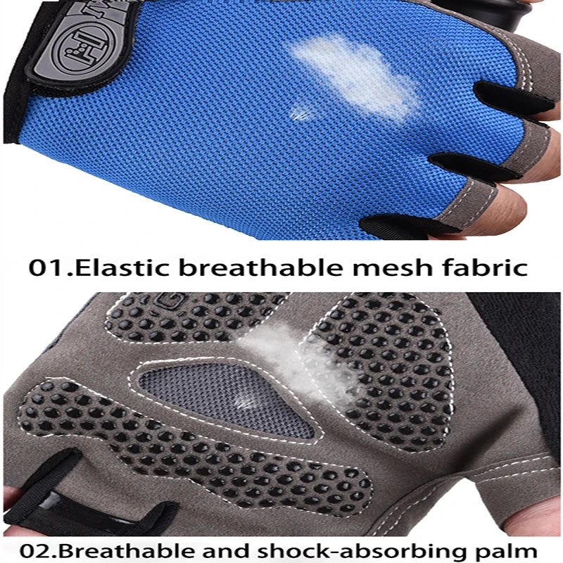 Gants de sport respirants UNISEXE, accessoire d'entraînement sans doigts