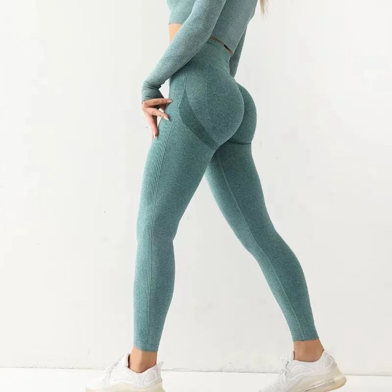 Leggings Taille haute Élastique Solide Yoga Jogging Séchage rapide Push Up Slim Pants | Fitness Femme