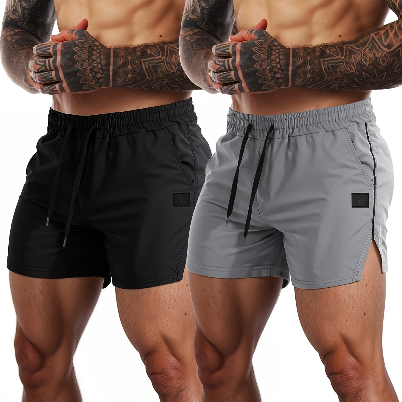 Short de sport léger à séchage rapide 2pcs | Fitness Hommes