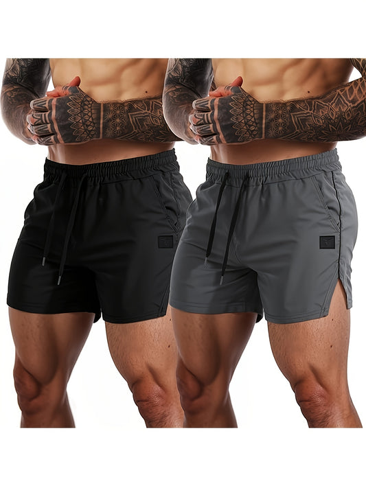 Short de sport léger à séchage rapide 2pcs | Fitness Hommes