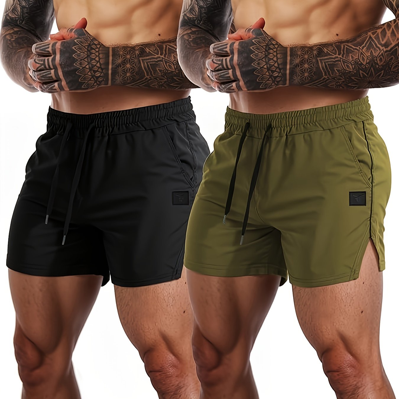 Short de sport léger à séchage rapide 2pcs | Fitness Hommes