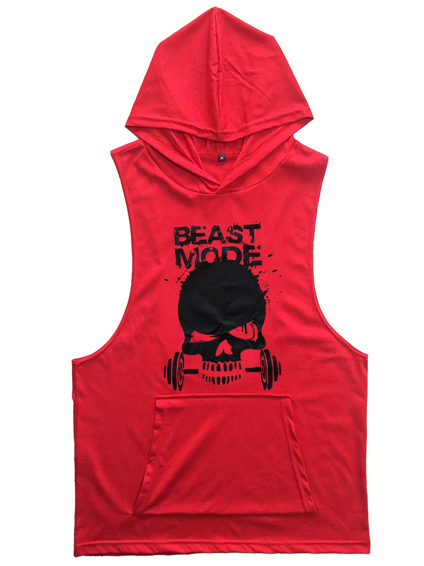 3pcs Men's Sleeveless Hooded Stringers Workout Tank Tops Skull Bodybuilding Workout Shirts