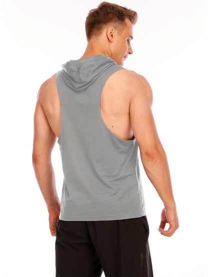 3pcs Men's Sleeveless Hooded Stringers Workout Tank Tops Skull Bodybuilding Workout Shirts