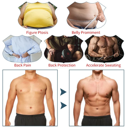 Hommes taille formateur Sauna gilet Fitness Corset Abdomen minceur corps Shaper ventre réduisant Shapewear brûler graisse chemise tondeuse ceinture