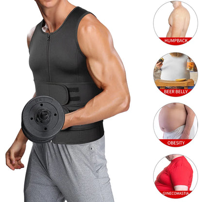 Hommes taille formateur Sauna gilet Fitness Corset Abdomen minceur corps Shaper ventre réduisant Shapewear brûler graisse chemise tondeuse ceinture