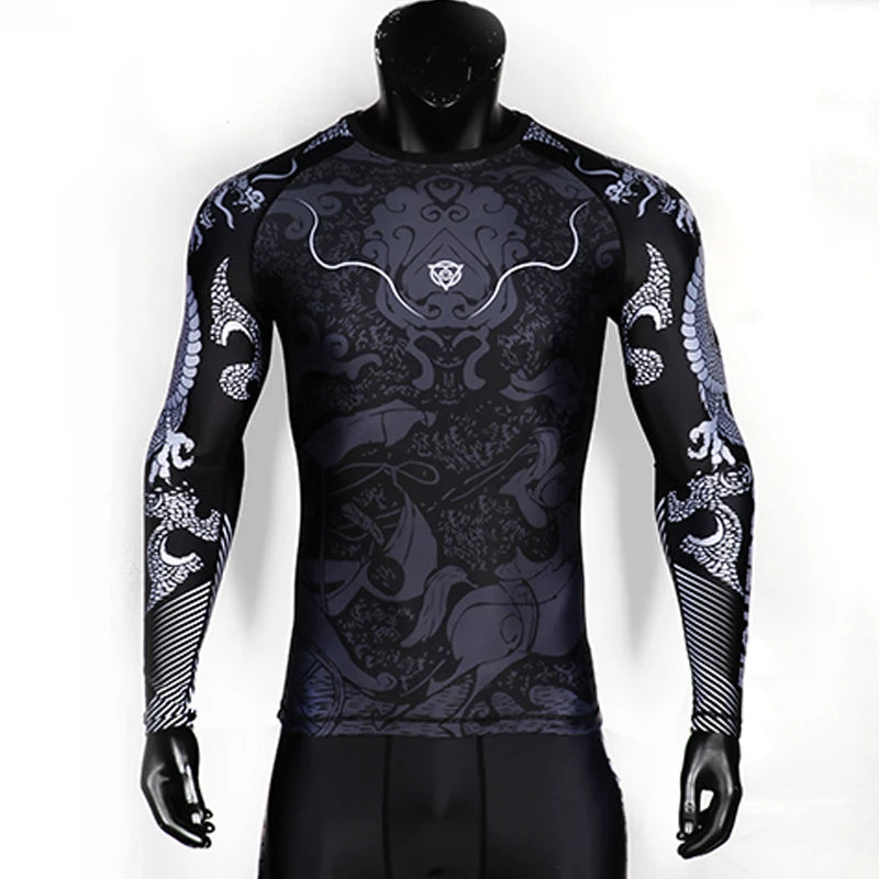 Haut Manches Longues Spécial Entrainement | Jiujitsu Grappling Gym Fight Rashguard Personnalisé BJJ