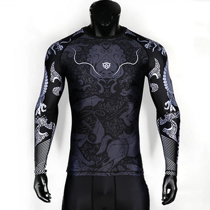 Haut Manches Longues Spécial Entrainement | Jiujitsu Grappling Gym Fight Rashguard Personnalisé BJJ