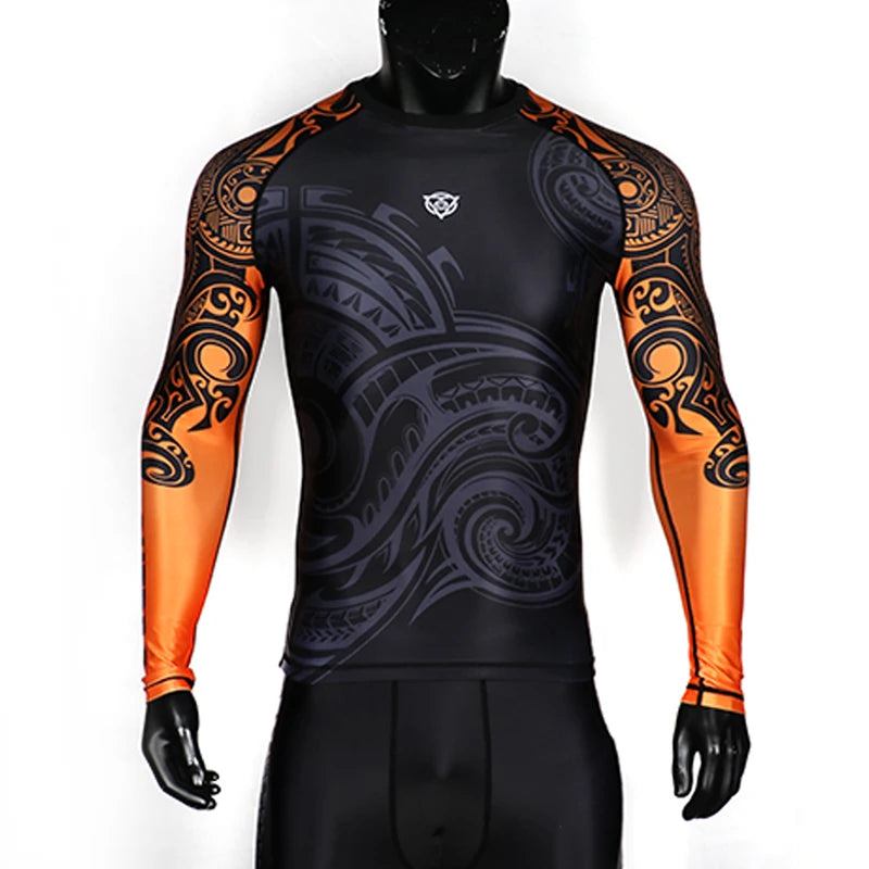 Haut Manches Longues Spécial Entrainement | Jiujitsu Grappling Gym Fight Rashguard Personnalisé BJJ
