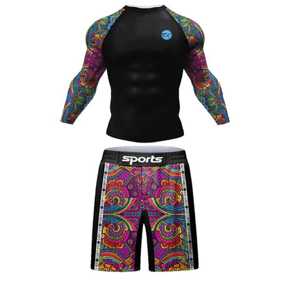 Ensemble de combat idéale pour entrainement de sport de Combat Kickboxing Training Sportsuit Bjj Muay Thai Maillots | | Vetement C