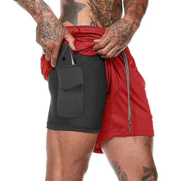 Short de Sport 2 en 1 pour hommes.