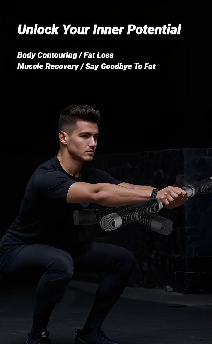 Barre d'entraînement de force ergonomique, poignée de Fitness, renforcement des triceps, extenseur de bras à ressort, entraîneur musculaire en acier inoxydable
