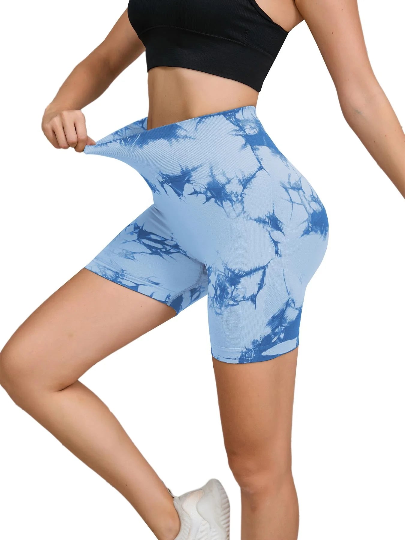 Short Fitness sans couture pour femmes, taille haute et levage des hanches, course à pied, Sexy, Fitness, Yoga